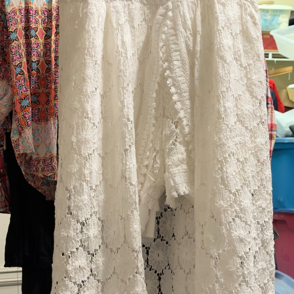 Elegant White Lace Romper Short Skirt